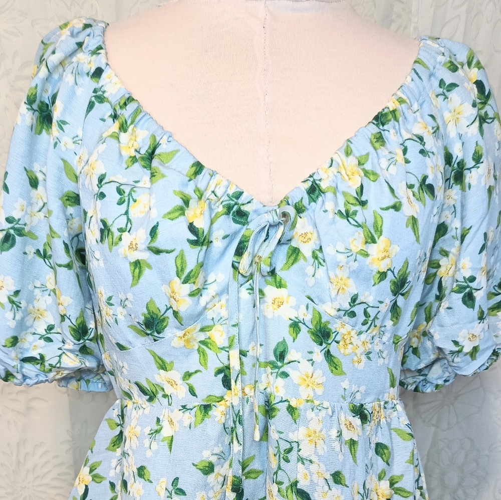 Ever New Melbourne Linen Floral Skater A-Line Dress